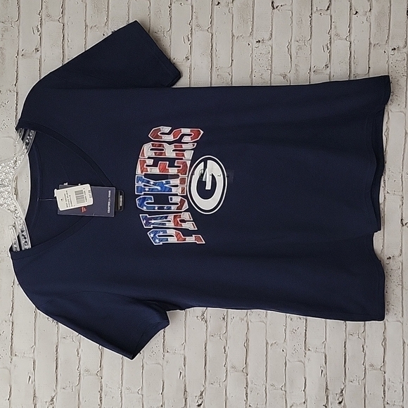 NWT, NFL Team Apparel, Fanatics Women's GB Packers, Patriotic T-shirt, Sz Large. - Picture 1 of 6